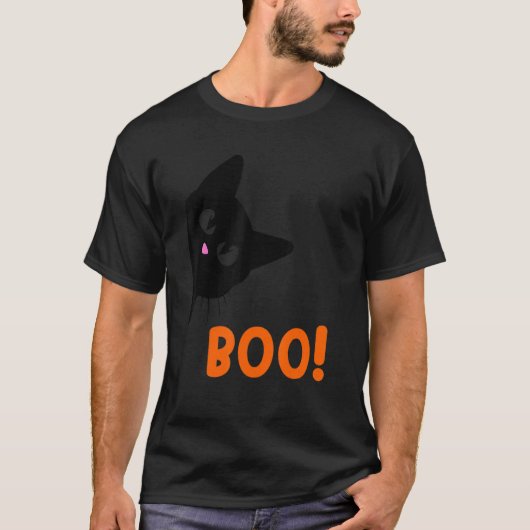 ブハロウィーン猫コスチュームハロウィーン黒猫トッド Tシャツ (正面)