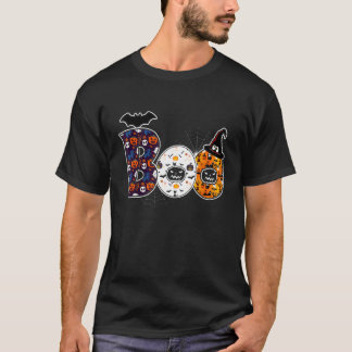 ブハロウィーン衣装スパイダーズ幽霊たちカボチャW Tシャツ