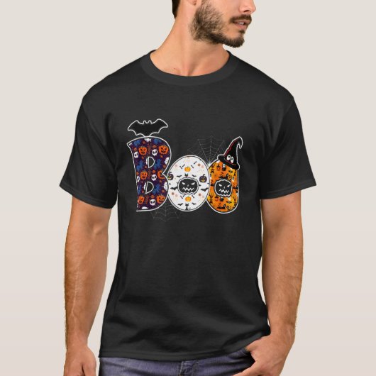 ブハロウィーン衣装スパイダーズ幽霊たちカボチャW Tシャツ (正面)
