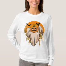 ブハロウィーンTシャツ(黒いこうもりとカボチャ)