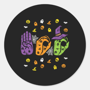 ブハンズアメリカンサイン言語プライドAsl Hallowe ラウンドシール
