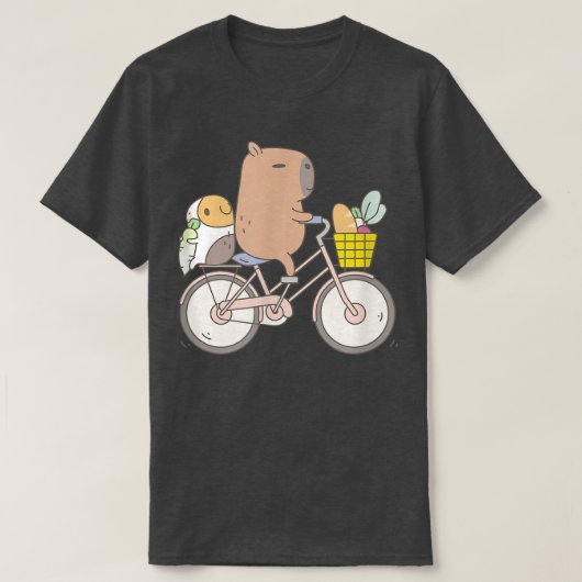 ブバイザモルモットサイクリングおもしろい動物 Tシャツ (デザイン正面)