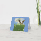 ブバニーをのぞく |青い空と雲 サンキューカード (裏面)