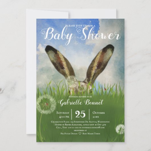 ブバニーをのぞく |青い空と雲 招待状 (正面)