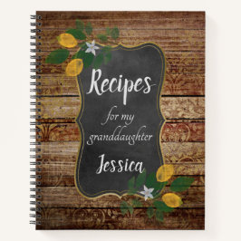 ブパーソナライズされたラウンの孫娘のレシピ ノートブック