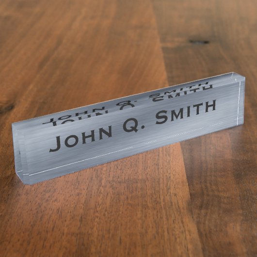 ブパーソナライズされたラシ鋼銘板 デスクネームプレート (側面)