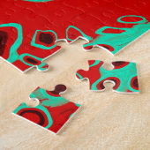 ブパーソナライズされたラック、金ゴールド、ブルゴーニュ、大理石アート   ジグソーパズル (側面)