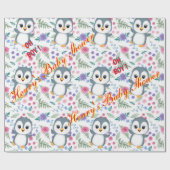 ブパーソナライズされたルお洒落ペンギンラッピング紙 ラッピングペーパー (フラット)
