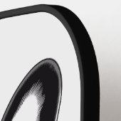 ブパーソナライズされたルフランスのドッグ白黒 ピックルボールラケット (左詳細)