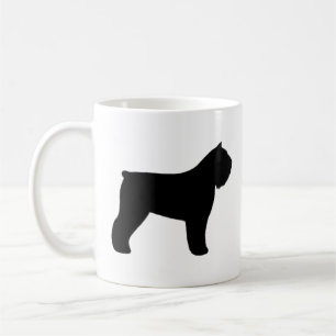 ブビエデフランドル犬シルエット コーヒーマグカップ