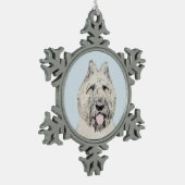 ブビエデフラン絵画ドルズオリジナルドッグアート スノーフレークピューターオーナメント (左)