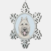 ブビエデフラン絵画ドルズオリジナルドッグアート スノーフレークピューターオーナメント (右)