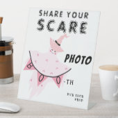 ブピンク幽霊パステルハロウィンデコールフォトブース 台座サイン (インサイチュ)