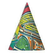 ブファンキーームボックスカラフルデザイン パーティーハット (左)