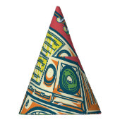 ブファンキーームボックスカラフルデザイン パーティーハット (右)