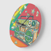 ブファンキーームボックスカラフルデザイン ラージ壁時計 (傾斜)