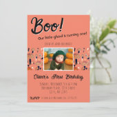 ブファースト誕生日マッシュルームハロウィーン秋 招待状 (スタンド正面)