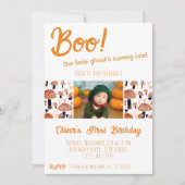 ブファースト誕生日マッシュルームハロウィーン秋 招待状 (正面)