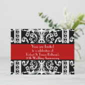 ブフォーマルラック、ホワイト、レッドバロック招待状 招待状 (スタンド正面)