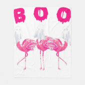 ブフラミンゴハロウィンフラミンゴ幽霊 フリースブランケット (正面)