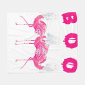 ブフラミンゴハロウィンフラミンゴ幽霊 フリースブランケット (正面(横))