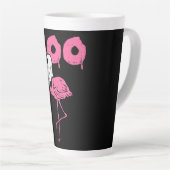 ブフラミンゴ幽霊おもしろいハロウィーン動物鳥人間 カフェラテマグ (右アングル)