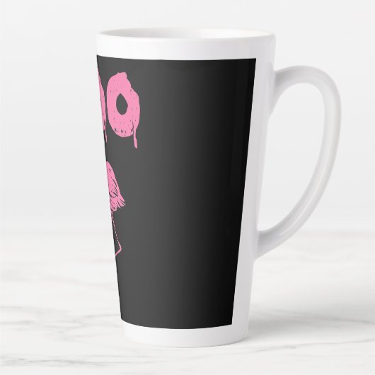 ブフラミンゴ幽霊おもしろいハロウィーン動物鳥人間 カフェラテマグ (右)