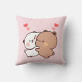 ブブとドゥ、パンダとブラウニーベアカップル クッション (裏面)