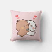 ブブとドゥ、パンダとブラウニーベアカップル クッション (正面)