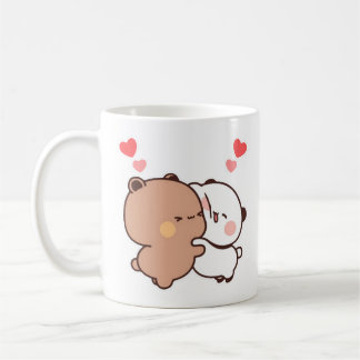 ブブとドゥ、パンダとブラウニーベアカップル コーヒーマグカップ