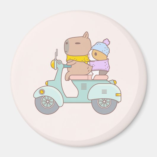 ブブとムーンチ、ヴィンテージ・スクーター マグネット (正面)