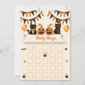 ブブラックキャットハローウィンパーティベビービンゴゲーム 招待状 (正面)