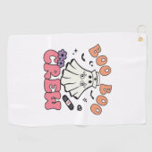 ブブークルーナースハロウィンおもしろい幽霊クラシックT ゴルフタオル (横)