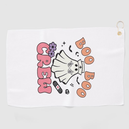 ブブークルーナースハロウィンおもしろい幽霊クラシックT ゴルフタオル (横)