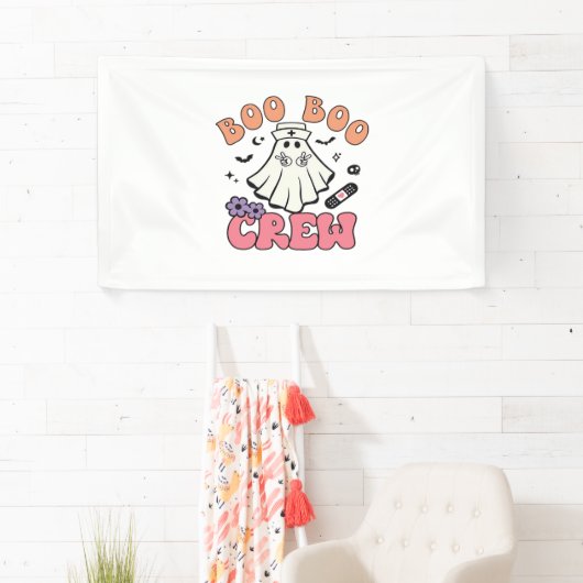 ブブークルーナースハロウィンおもしろい幽霊クラシックT 横断幕 (インサイチュ)