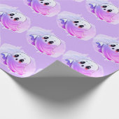 ブベイビーシャワーハロウィンパープルテーマかわいいパーティー ラッピングペーパー (角)