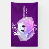 ブベイビーシャワーハロウィンパープルテーマかわいいパーティー 横断幕 (縦)