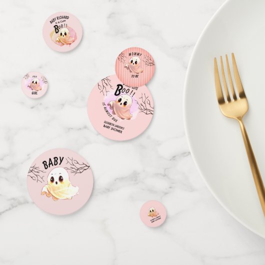 ブベイビーシャワーハロウィーンピンクをテーマとしたかわいいパーティー コンフェッティ (グループ)