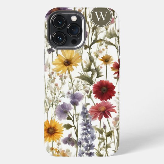 ブホカントリーの野の花モノグラム iPhoneケース (裏面)