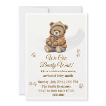 ブホ風テディベア "We Can Bearly Wait" ベビーシャワー
