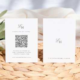 ブホ風ミニマリスト結婚式出席確認カード QR エンクロージャーカード