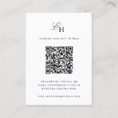 ブホ風ミニマリスト結婚式出席確認カード QR エンクロージャーカード (正面)