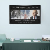 ブミニマルラックお祝い3枚の写真葬 横断幕 (トレードショー)