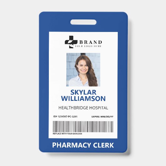 ブミニマルル縁どーフレーム医療写真IDとロゴ バッジ (正面)