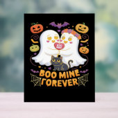 ブミンフォーエバーかわいい幽霊ブラックキャットラブハロー アクリルサイン (ニュートラル)