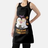 ブミンフォーエバーかわいい幽霊ブラックキャットラブハロー エプロン (インサイチュ)