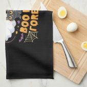 ブミンフォーエバーかわいい幽霊ブラックキャットラブハロー キッチンタオル (四つ折り)