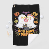 ブミンフォーエバーかわいい幽霊ブラックキャットラブハロー ゴルフタオル (インサイチュ)