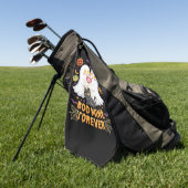 ブミンフォーエバーかわいい幽霊ブラックキャットラブハロー ゴルフタオル (グリーン)