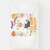 ブミンフォーエバーかわいい幽霊ブラックキャットラブハロー 横断幕 (縦)